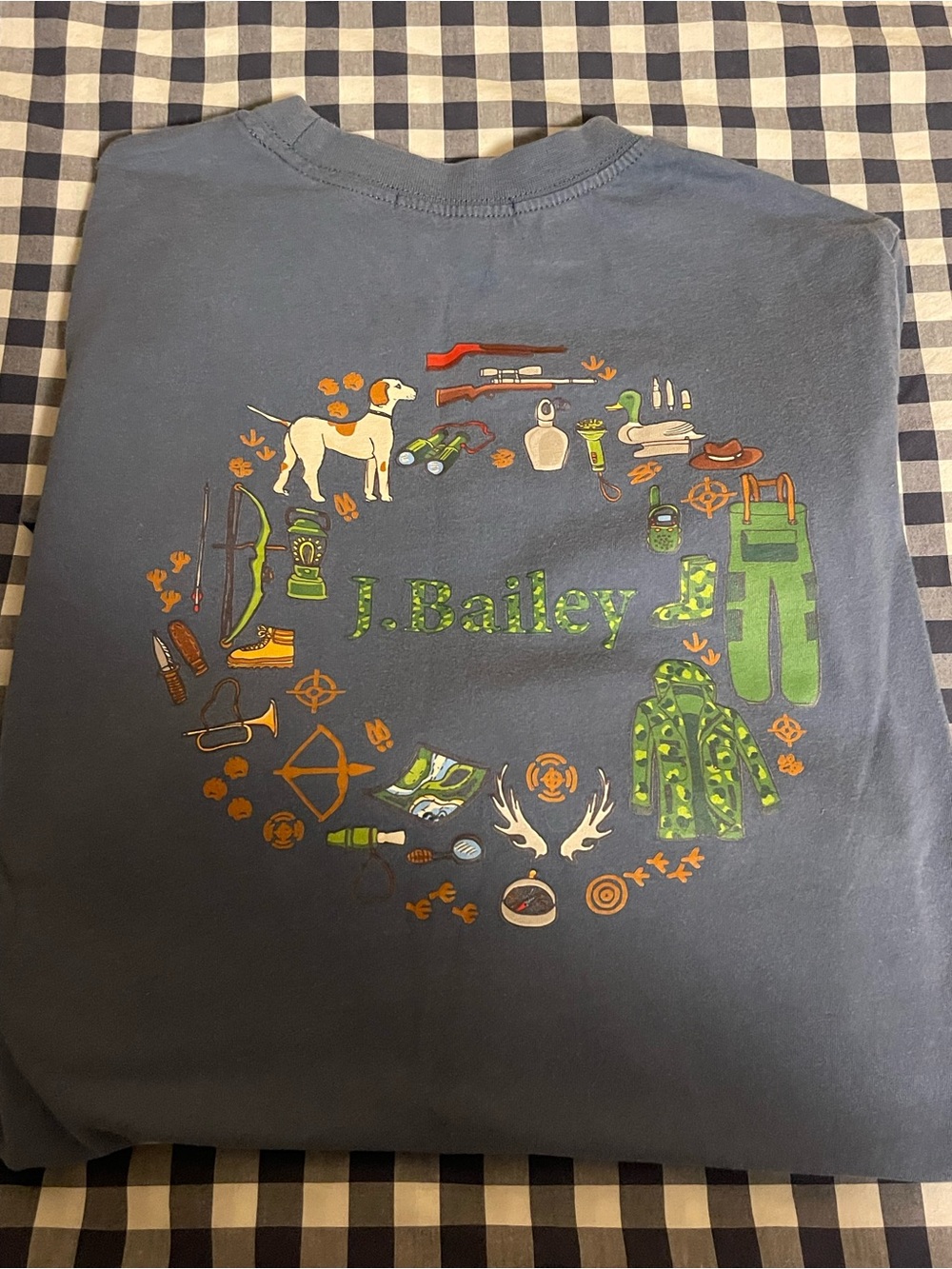 J. Bailey Kids' Blue Hunting Graphic Tee